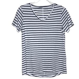 Duluth Trading Co Womens SIze S Longtail T Lightweight V Neck TShirt Tee Striped